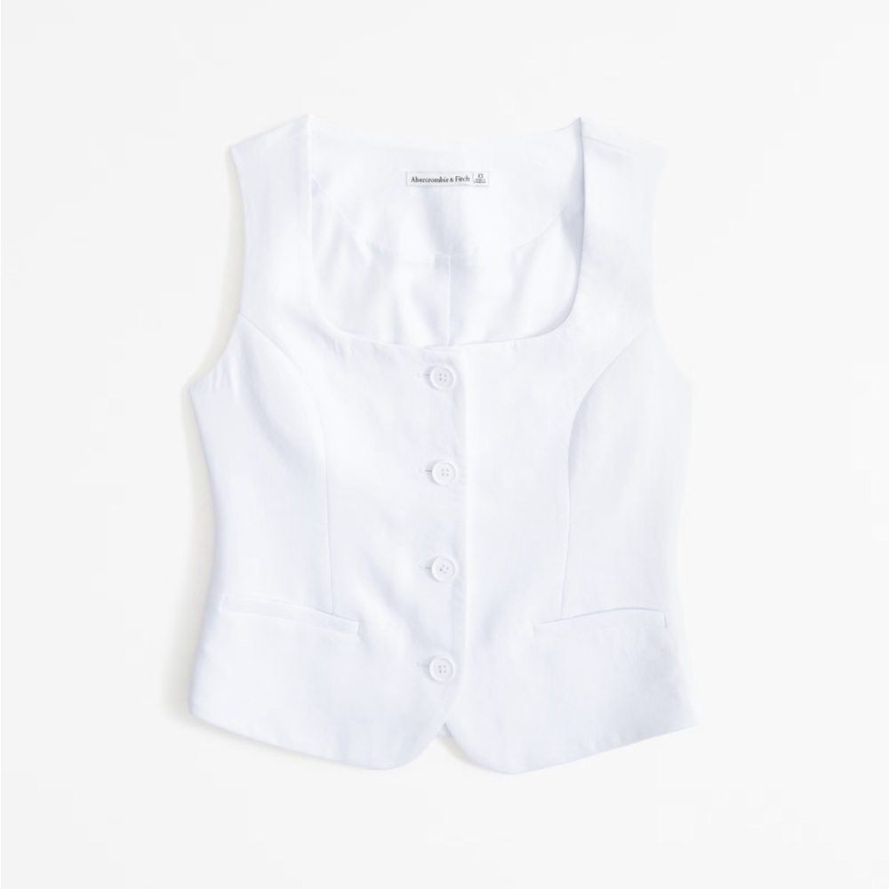 Abercrombie and Fitch Mara Premium Crepe Vest Squareneck Set Top - Size Medium